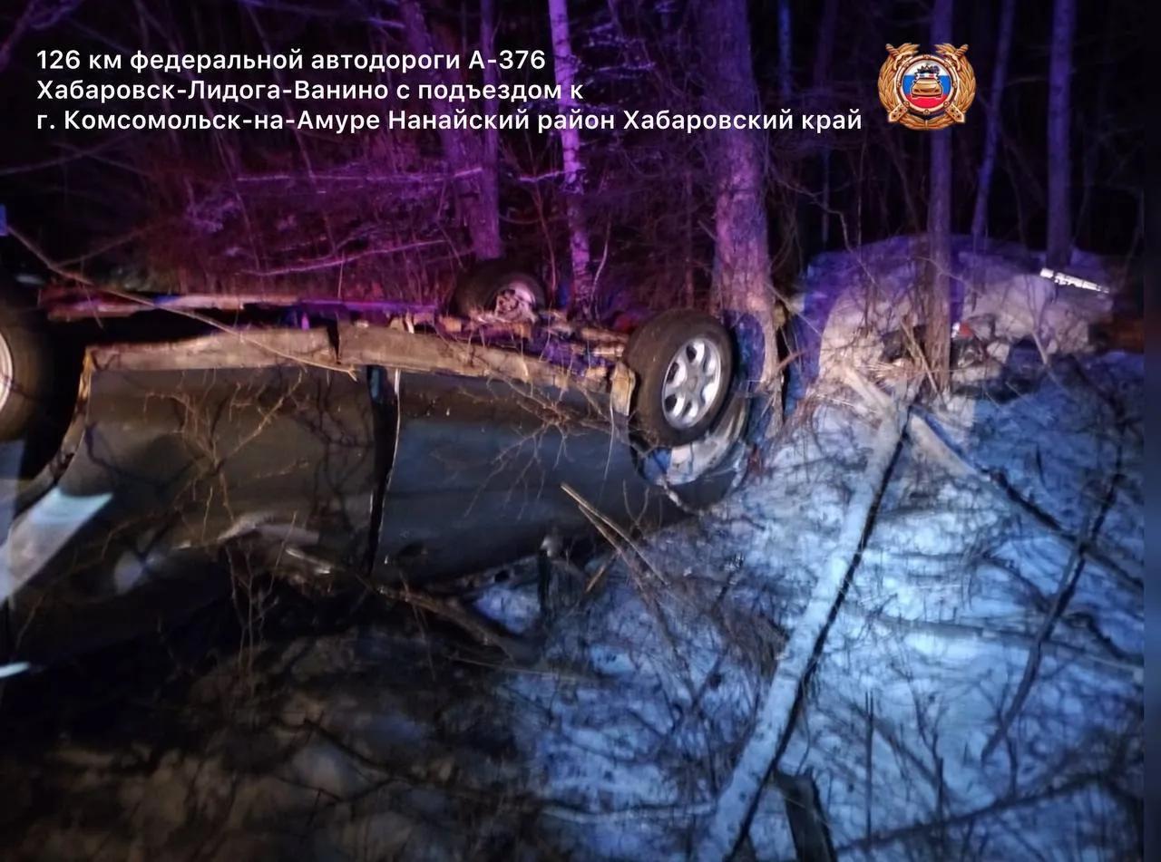 Пьяный водитель опрокинул автомобиль в Нанайском районе 